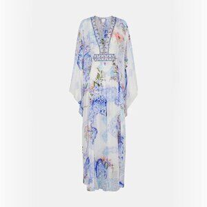 long kaftan with waist detail Paint me positano
